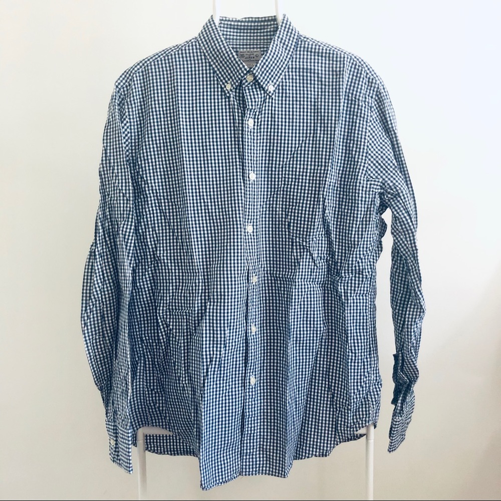 JCrew Secret Wash Shirt - Navy & White Gingham